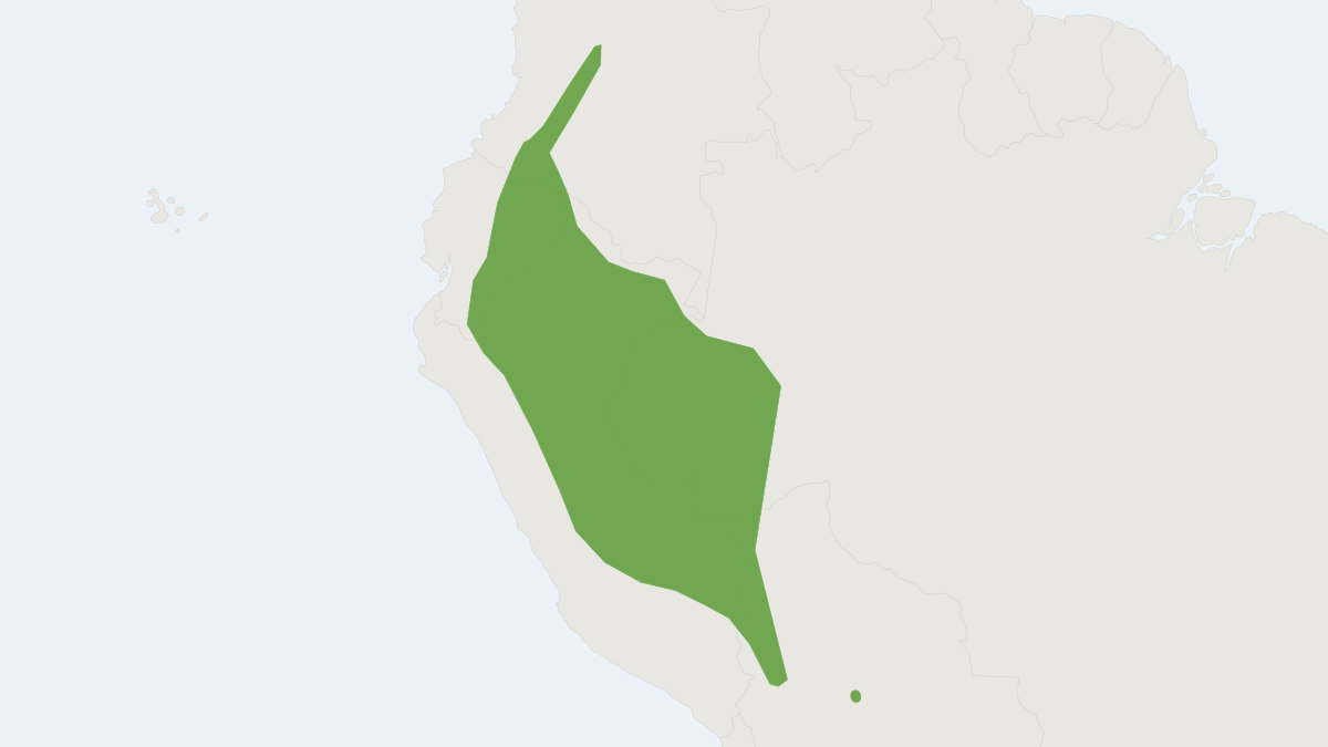Range map of the Short-furred Woolly Mouse Opossum (Marmosa regina)