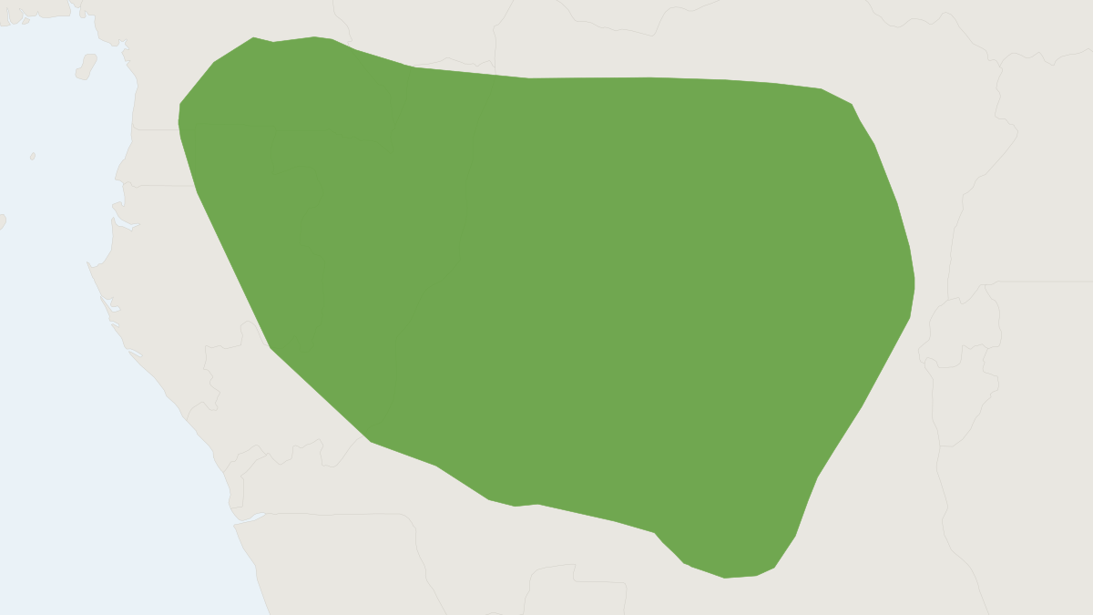 Range map of the Short-palated Fruit Bat (Casinycteris argynnis) covering Cameroon, Central African Republic and Democratic R