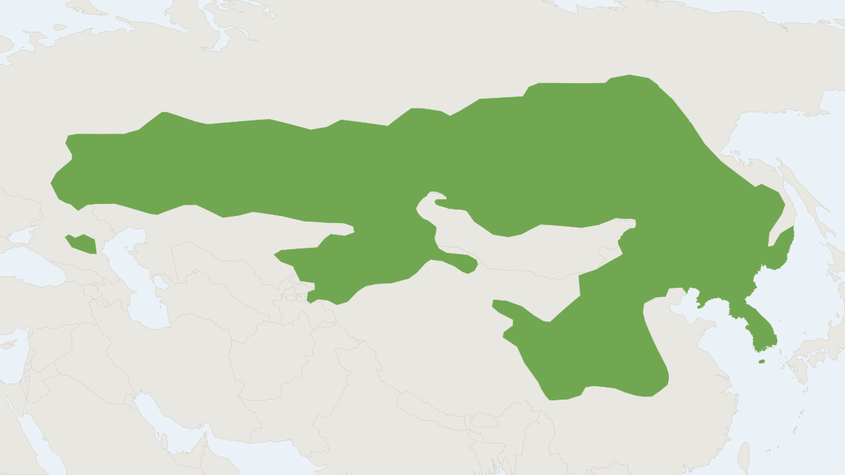 Range map of the Siberian Roe Deer (Capreolus pygargus)