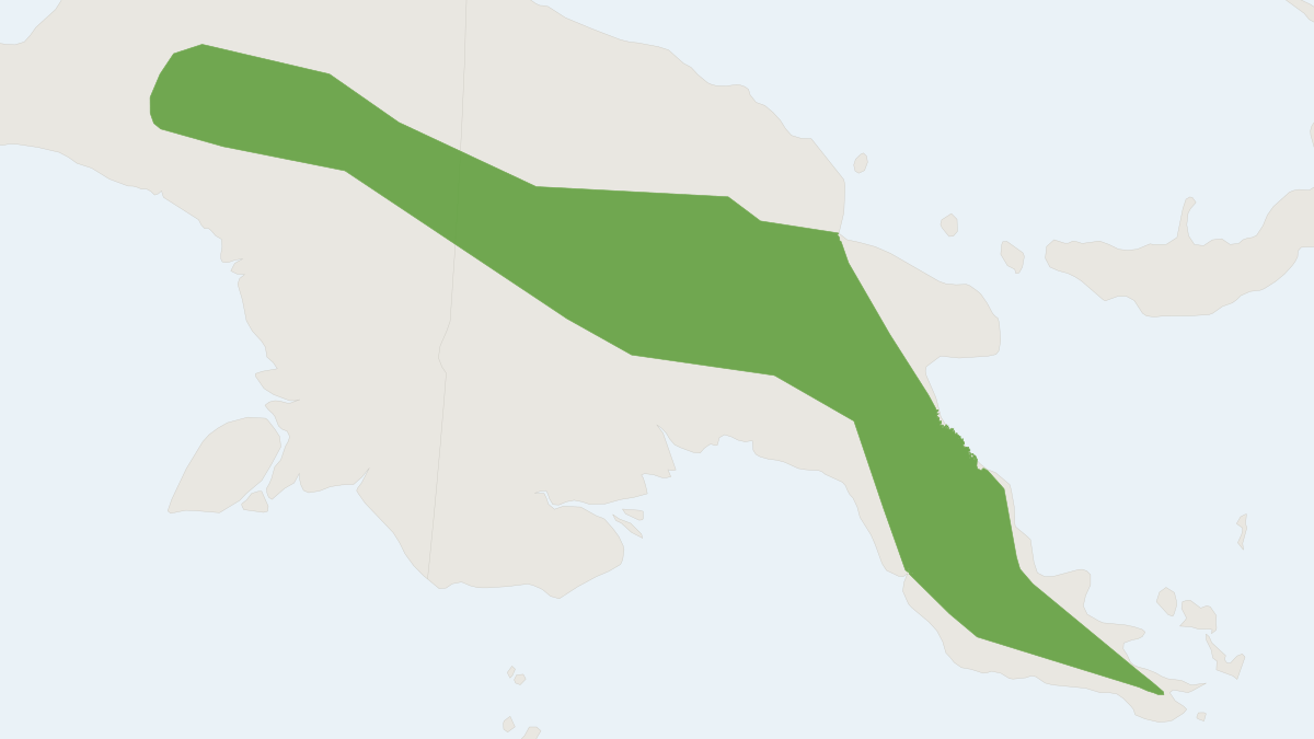 Range map of the Silky Cuscus (Phalanger sericeus)