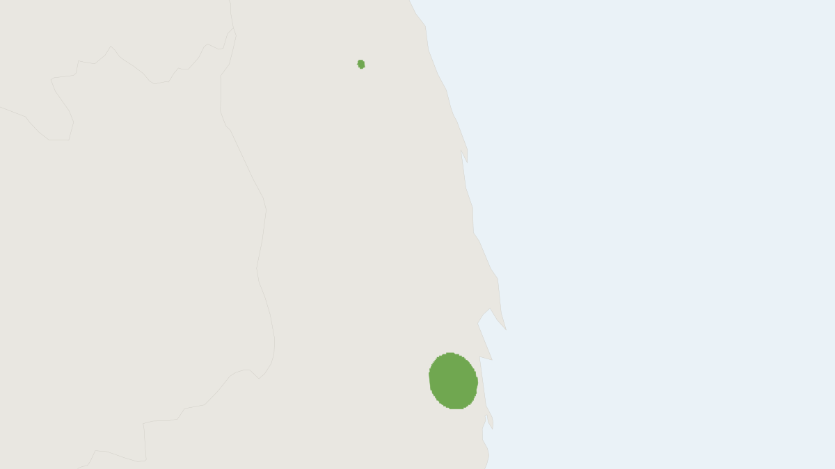 Range map of the Silver-backed Chevrotain (Tragulus versicolor)