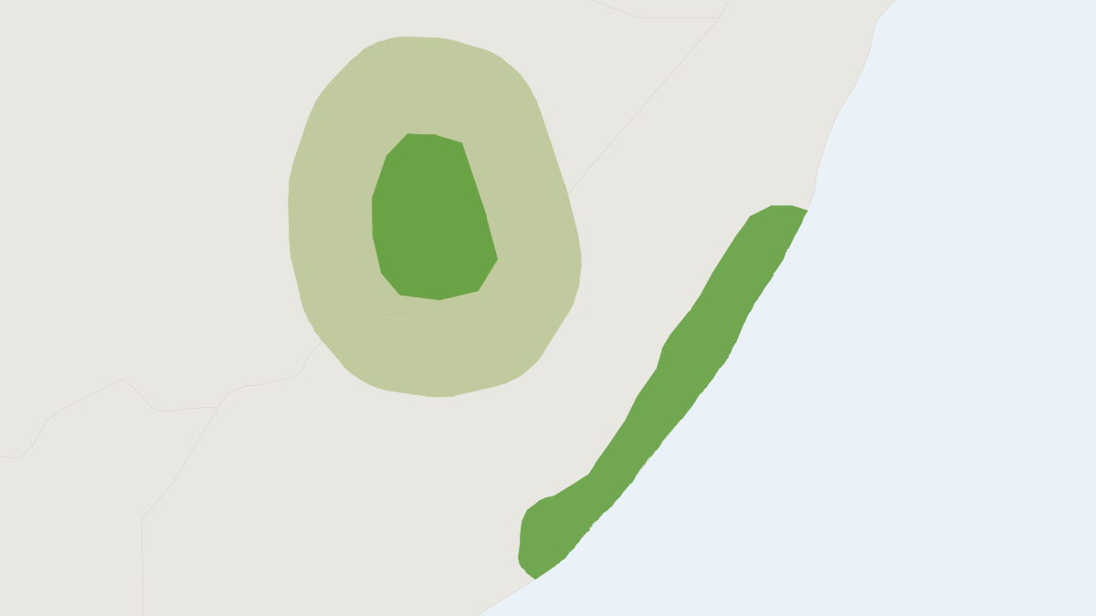 Range map of the Silver Dik-dik (Madoqua piacentinii)