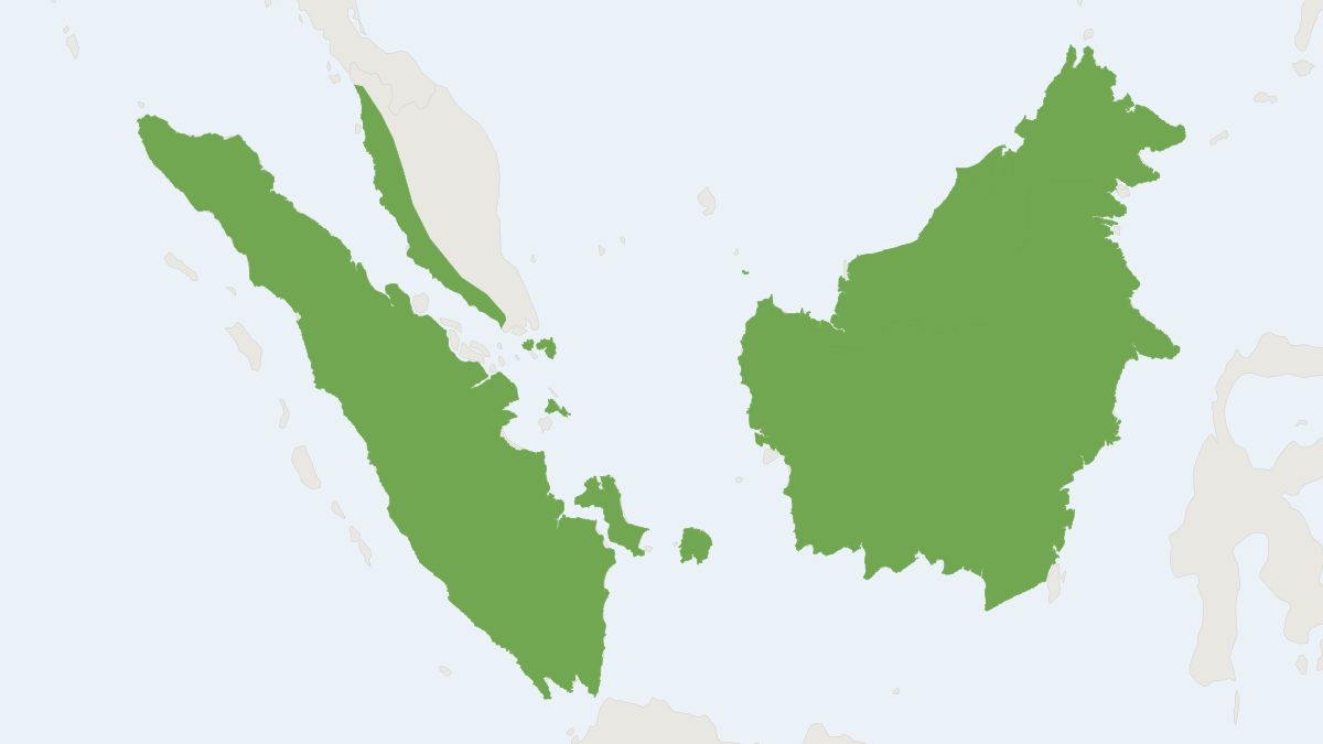 Range map of the Silvery Lutung (Trachypithecus cristatus)