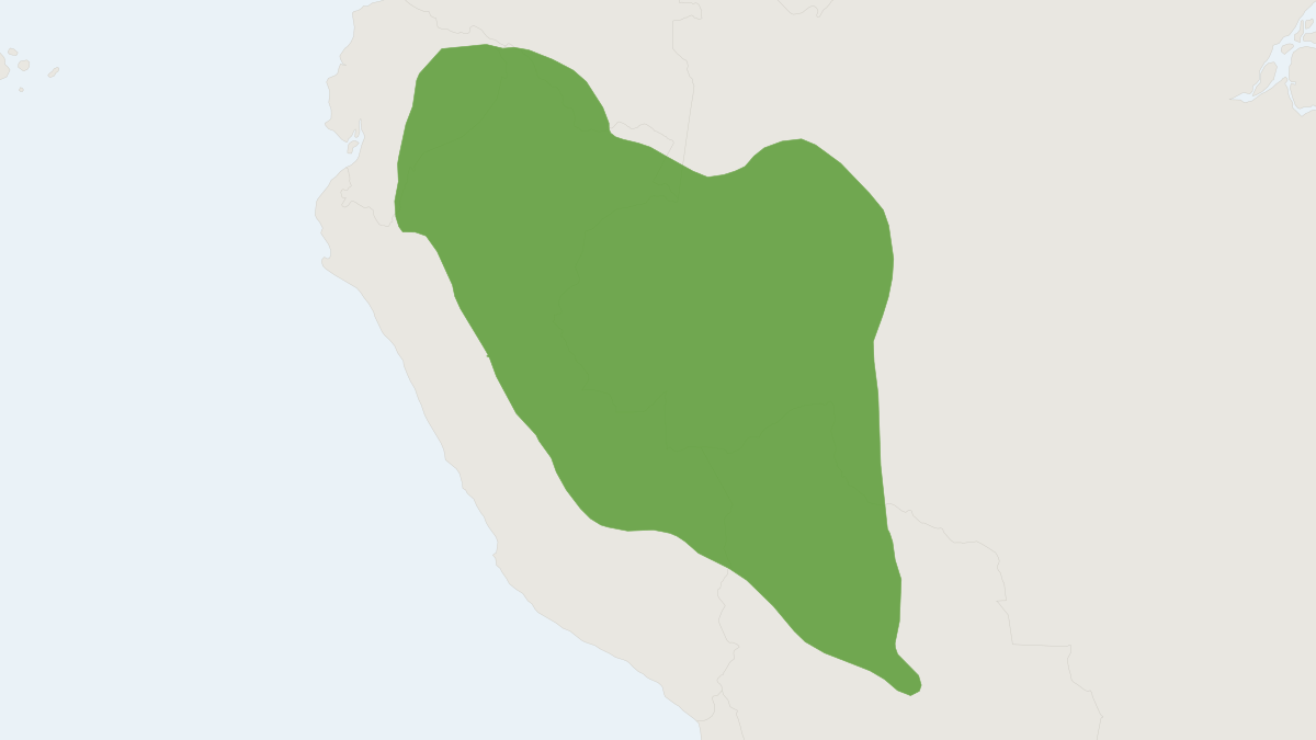 Range map of the Simon's Spiny Rat (Proechimys simonsi)