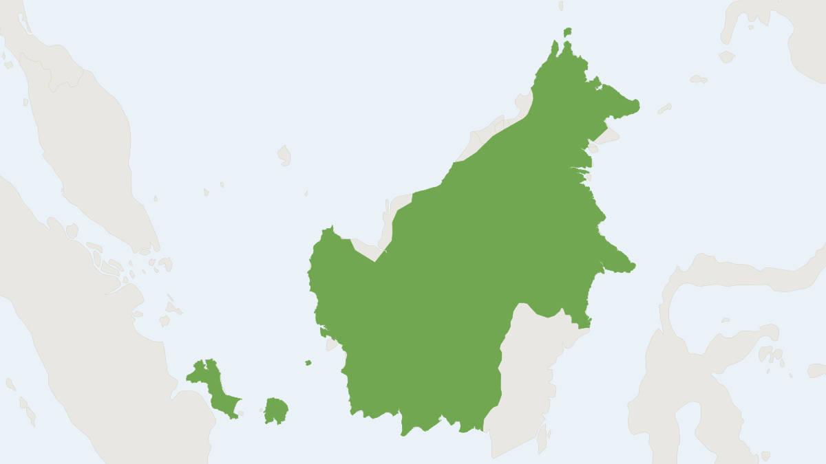 Range map of the Slender Treeshrew (Tupaia gracilis)