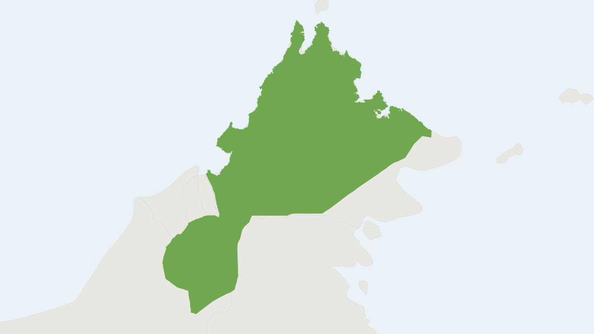 Range map of the Small Bornean Maxomys (Maxomys baeodon)