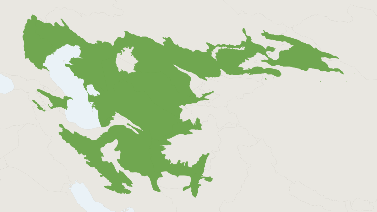 Range map of the Small Five-toed Jerboa (Scarturus elater)