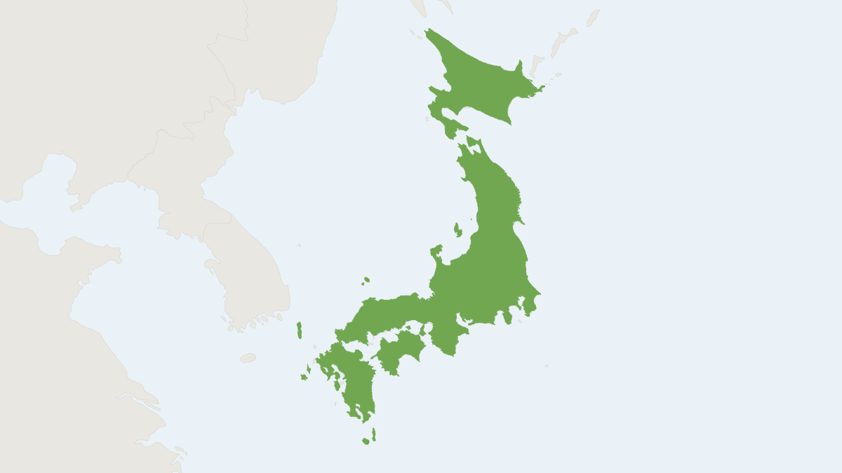 Range map of the Small Japanese Field Mouse (Apodemus argenteus)