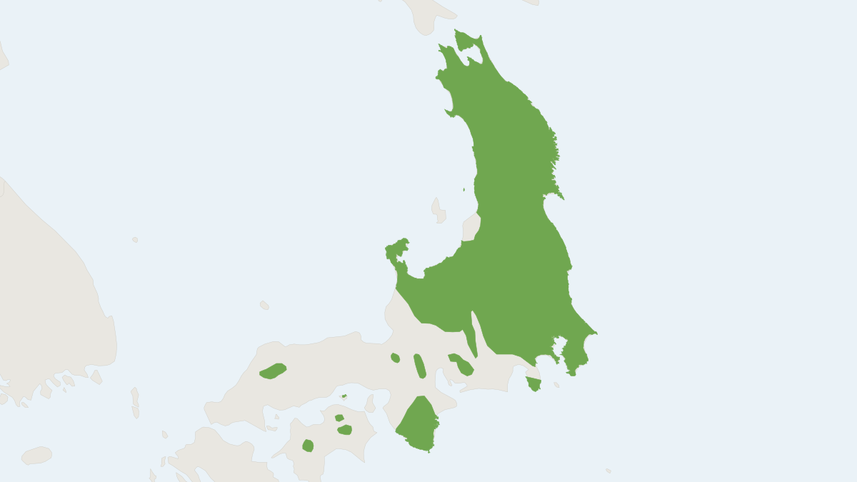 Range map of the Small Japanese Mole (Mogera imaizumii)