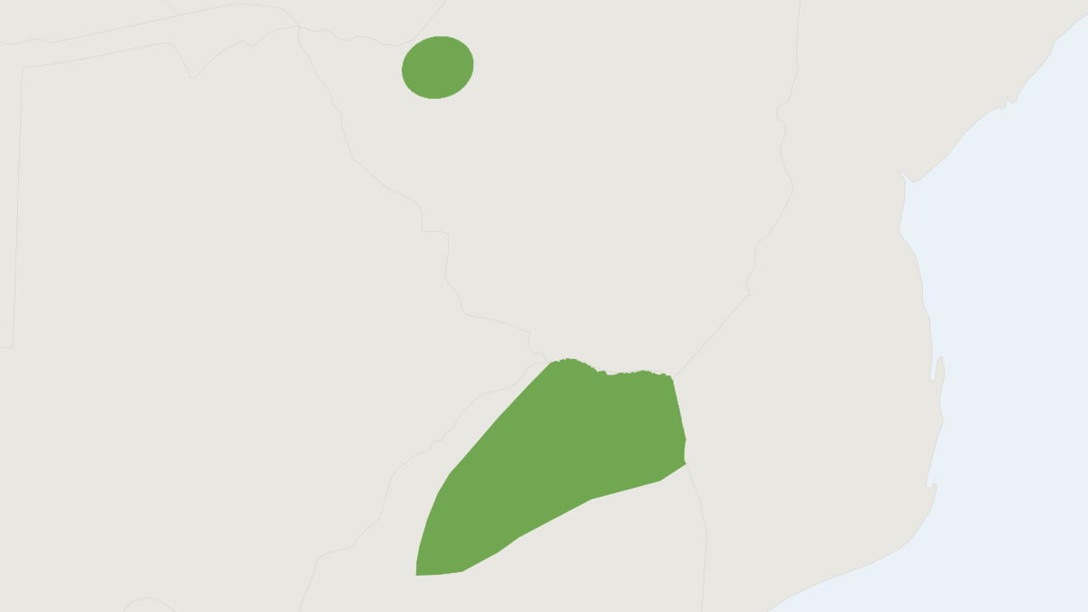 Range map of the Smithers's Horseshoe Bat (Rhinolophus smithersi)