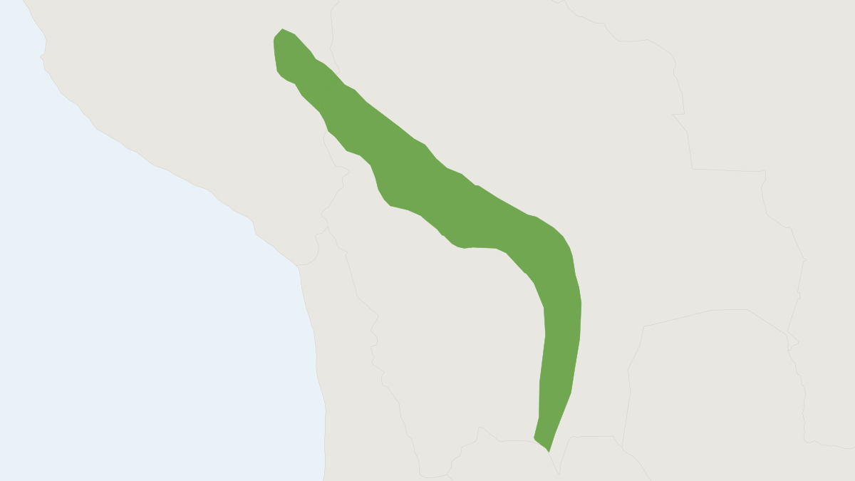 Range map of the Smoky Grass Mouse (Akodon fumeus) covering Argentina, Bolivia and Peru