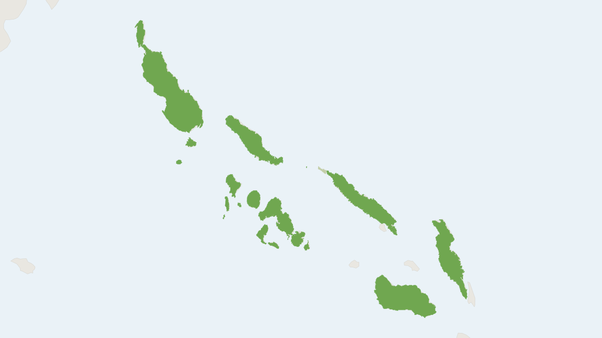 Range map of the Solomons Flying Fox (Pteropus rayneri)