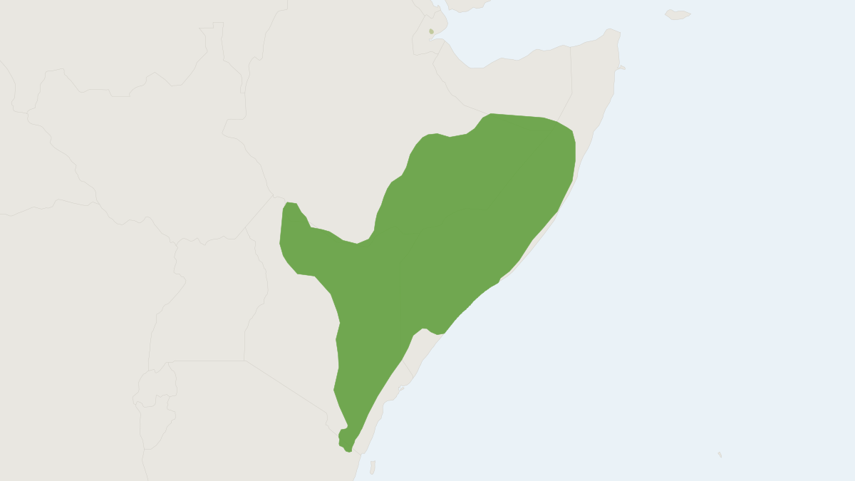 Range map of the Somali Dwarf Mongoose (Helogale hirtula)