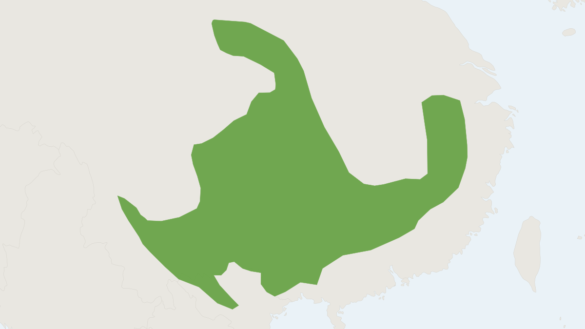 Range map of the Sort-furred Tree Mouse (Typhlomys cinereus)