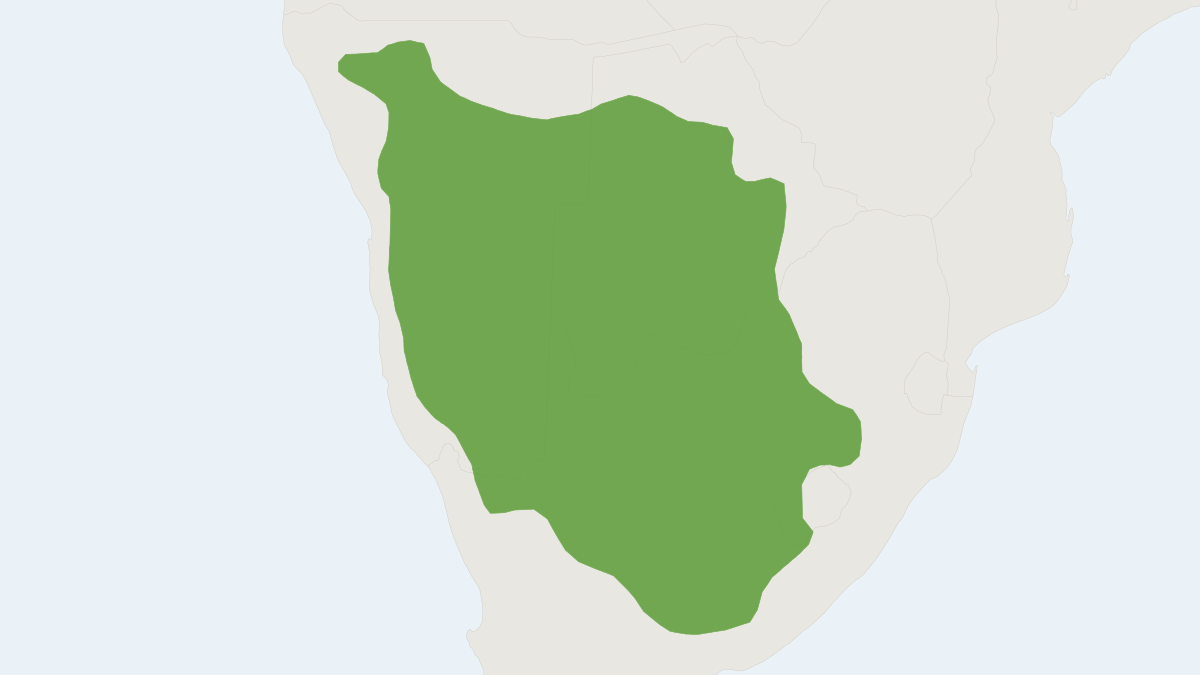 Range map of the South African Ground Squirrel (Geosciurus inauris)