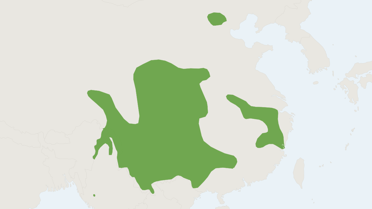 Range map of the South China Field Mouse (Apodemus draco) covering China, Laos and Myanmar