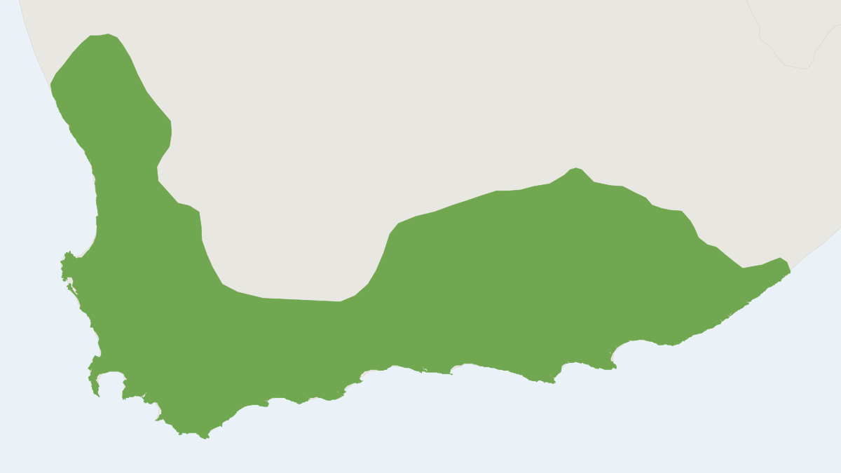 Range map of the Southern African Vlei Rat (Otomys irroratus)