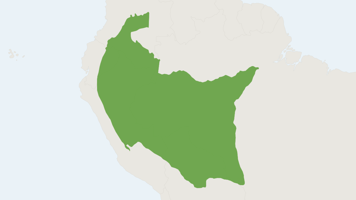 Range map of the Southern Amazon Red Squirrel (Sciurus spadiceus)