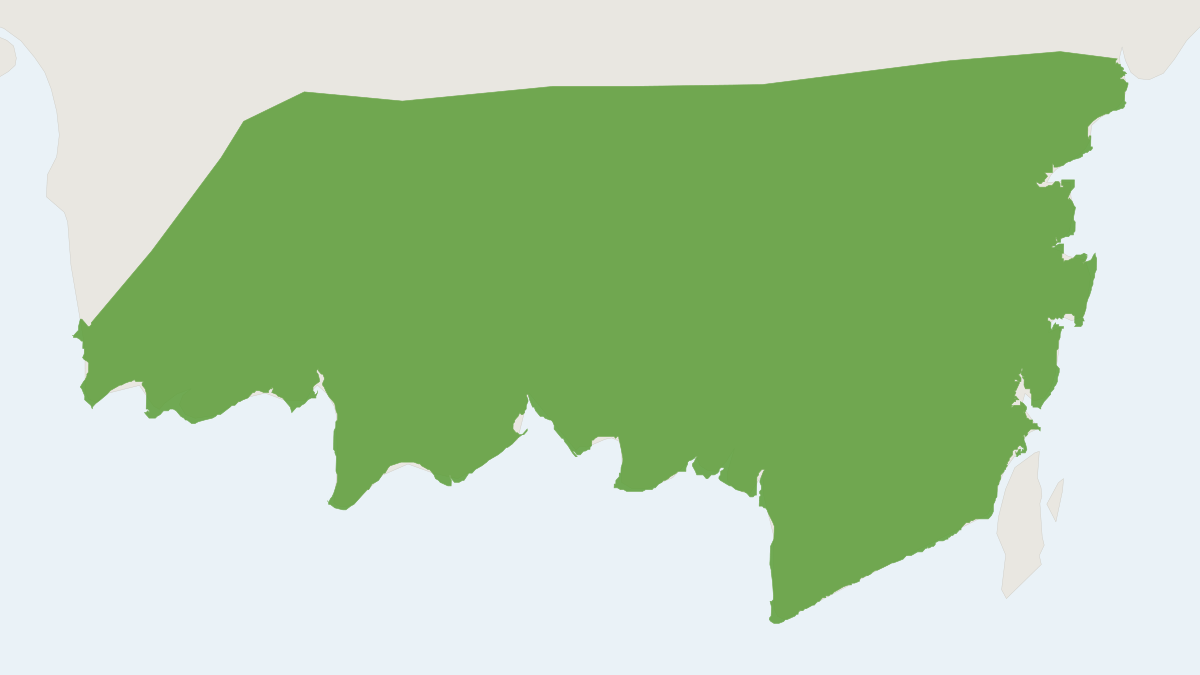 Range map of the Southern Long-footed Treeshrew (Tupaia salatana)
