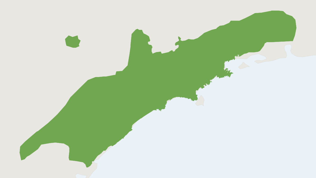 Range map of the Southern Muriqui (Brachyteles arachnoides) covering Brazil