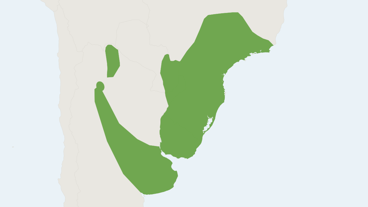Range map of the Southern Short-tailed Opossum (Monodelphis dimidiata)