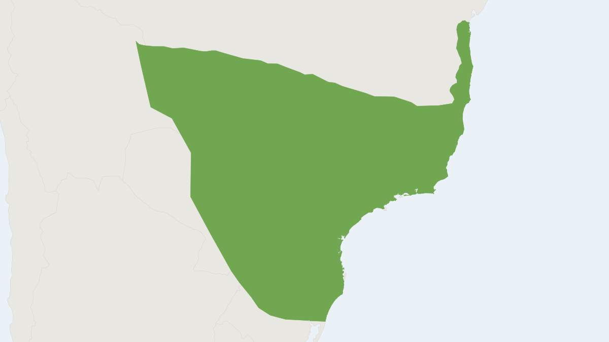 Range map of the Southern Tiger Cat (Leopardus guttulus)