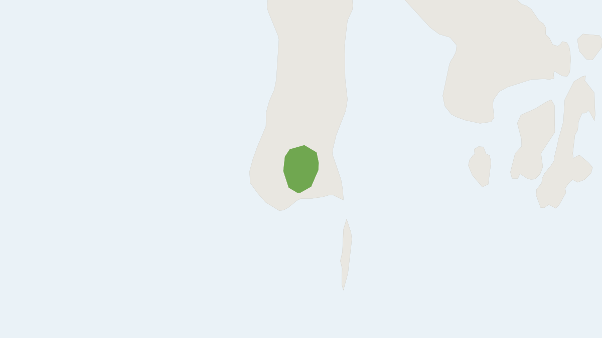 Range map of the Southwest Peninsula White-toothed Shrew (Crocidura australis)