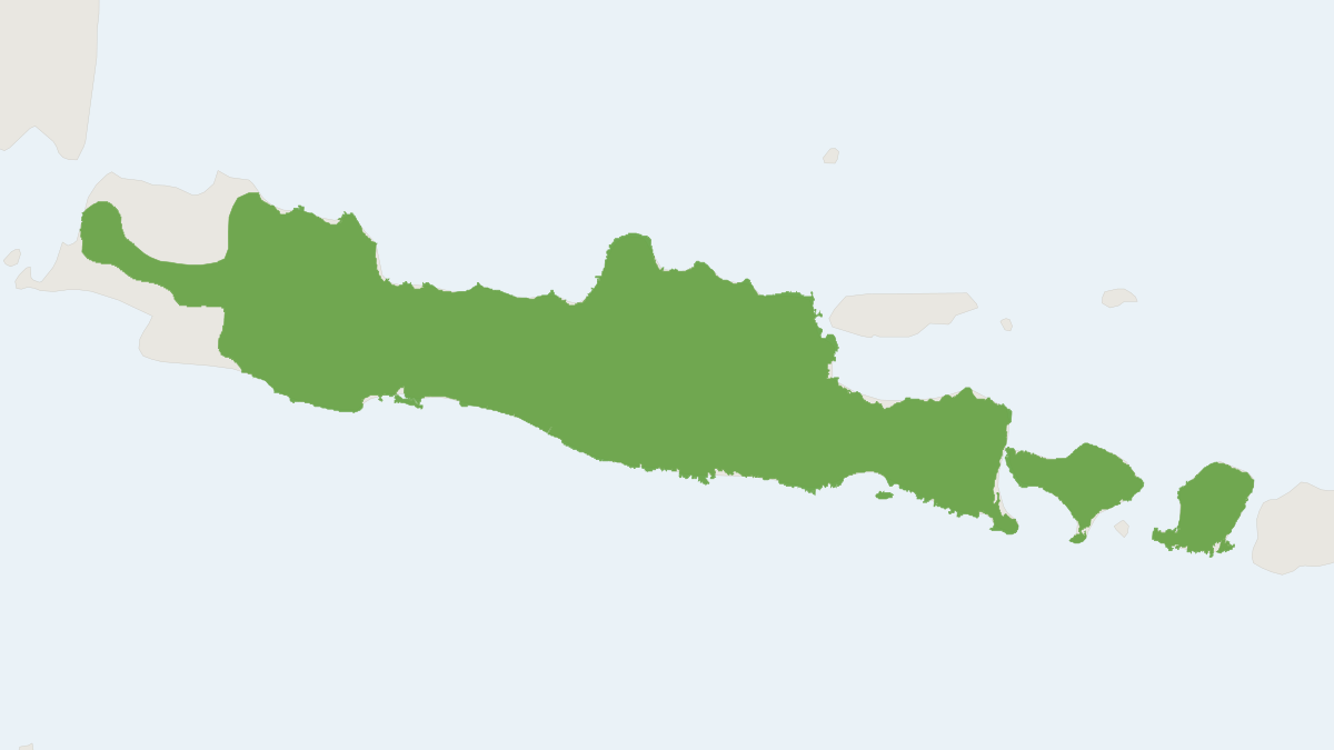 Range map of the Spangled Ebony Langur (Trachypithecus auratus)