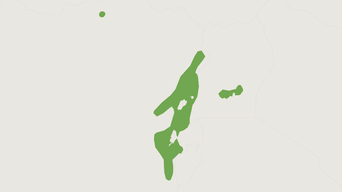 Range map of the Spectacled Lesser Galago (Galago matschiei)
