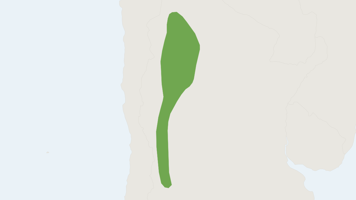 Range map of the Spegazzini’s Grass Mouse (Akodon spegazzinii)