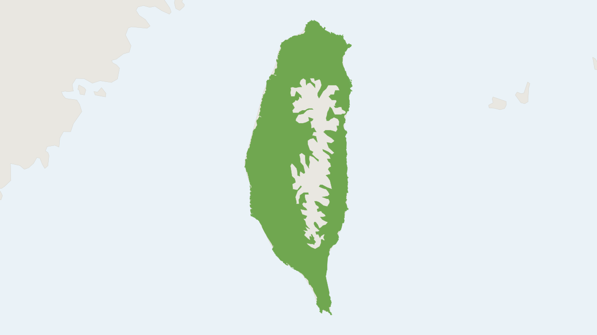 Range map of the Spiny Taiwan Niviventer (Niviventer coninga)