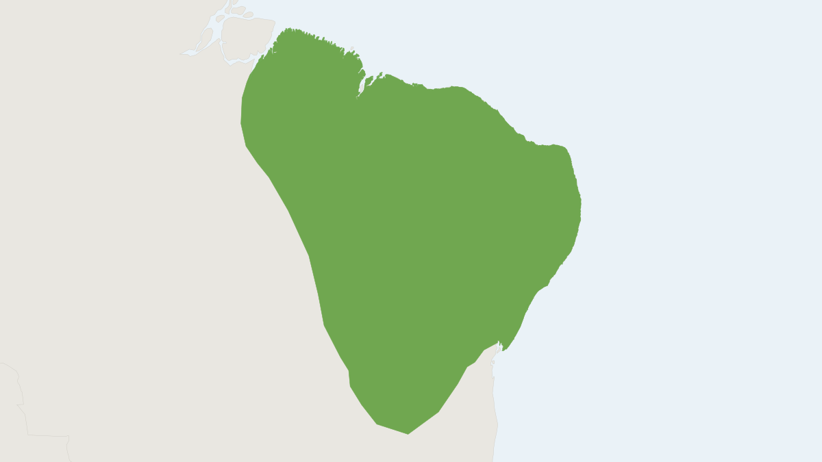Range map of the Spix's Yellow-toothed Cavy (Galea spixii)