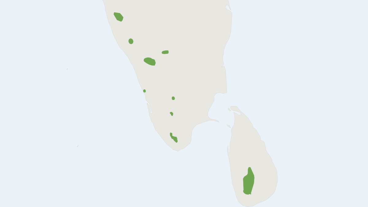 Range map of the Sri Lanka Highland Shrew (Suncus montanus)