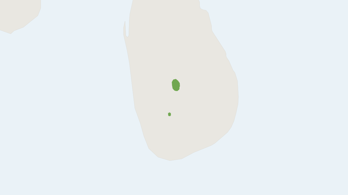 Range map of the Sri Lankan Long-tailed Shrew (Crocidura miya) covering Sri Lanka