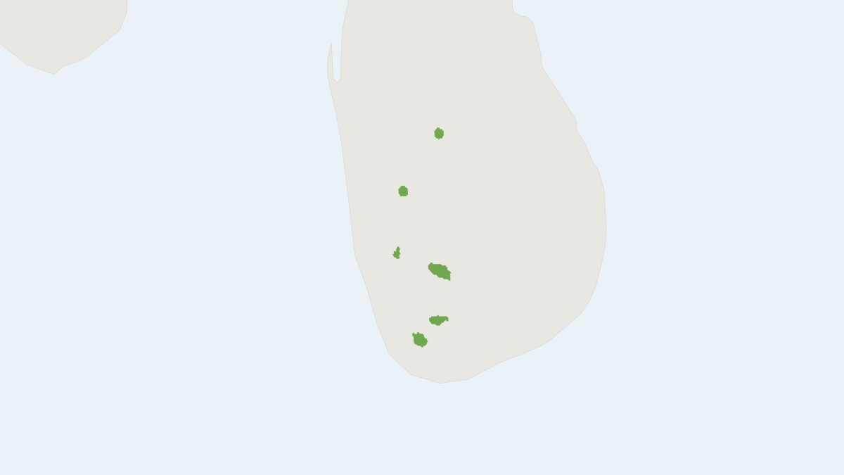 Range map of the Sri Lankan Shrew (Suncus zeylanicus)