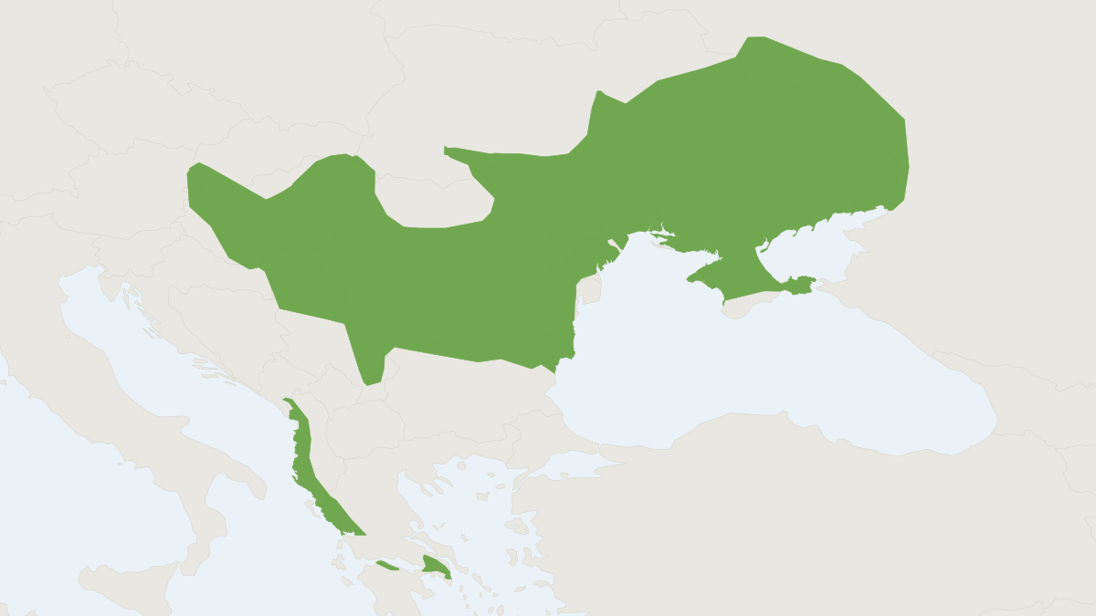 Range map of the Steppe Mouse (Mus spicilegus)