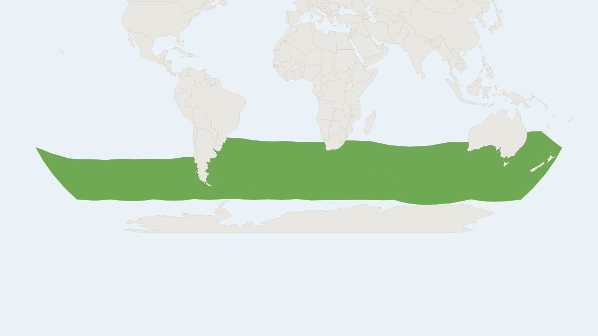 Range map of the Strap-toothed Whale (Mesoplodon layardii)