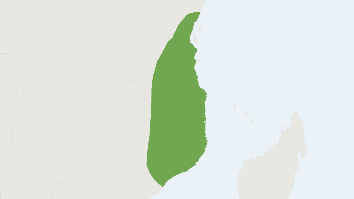 Range map of the Striped Bush Squirrel (Paraxerus flavovittis)