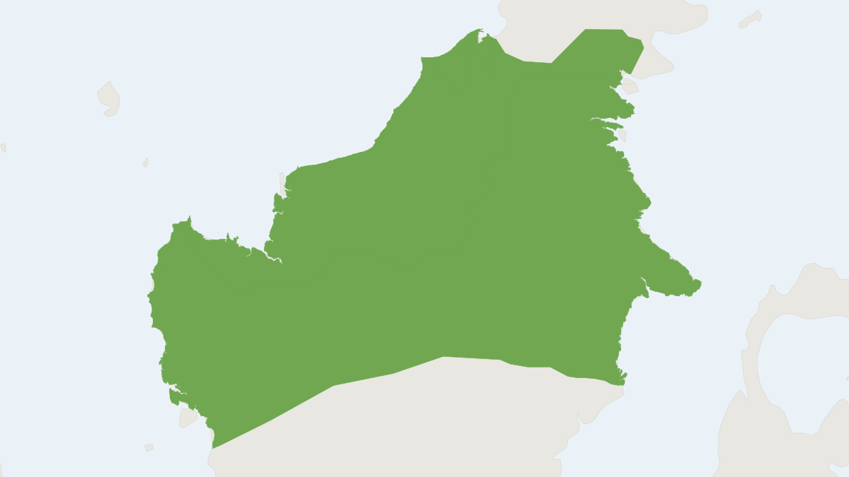 Range map of the Striped Treeshrew (Tupaia dorsalis)