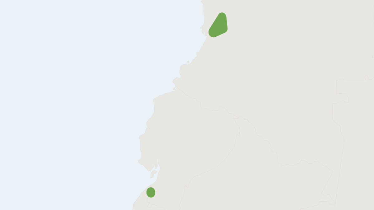 Range map of the Sturnira bakeri (Sturnira bakeri)