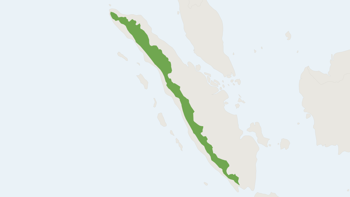 Range map of the Sumatran Hog Badger (Arctonyx hoevenii)