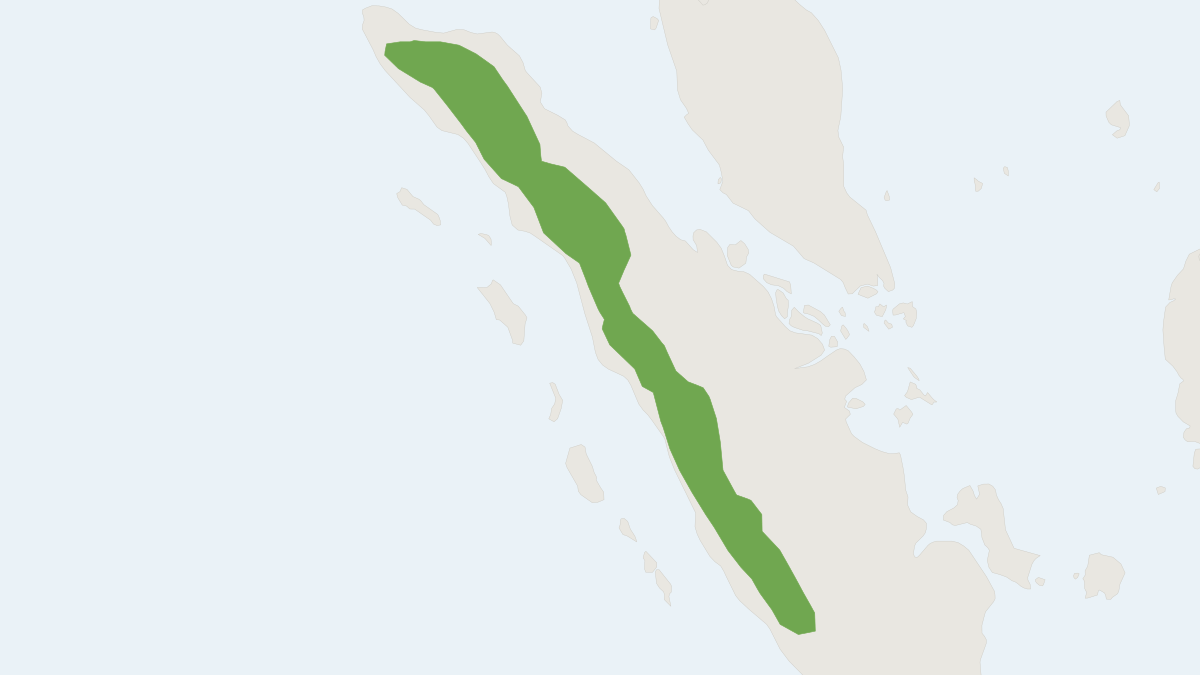 Range map of the Sumatran Long-tailed Shrew (Crocidura paradoxura) covering Indonesia