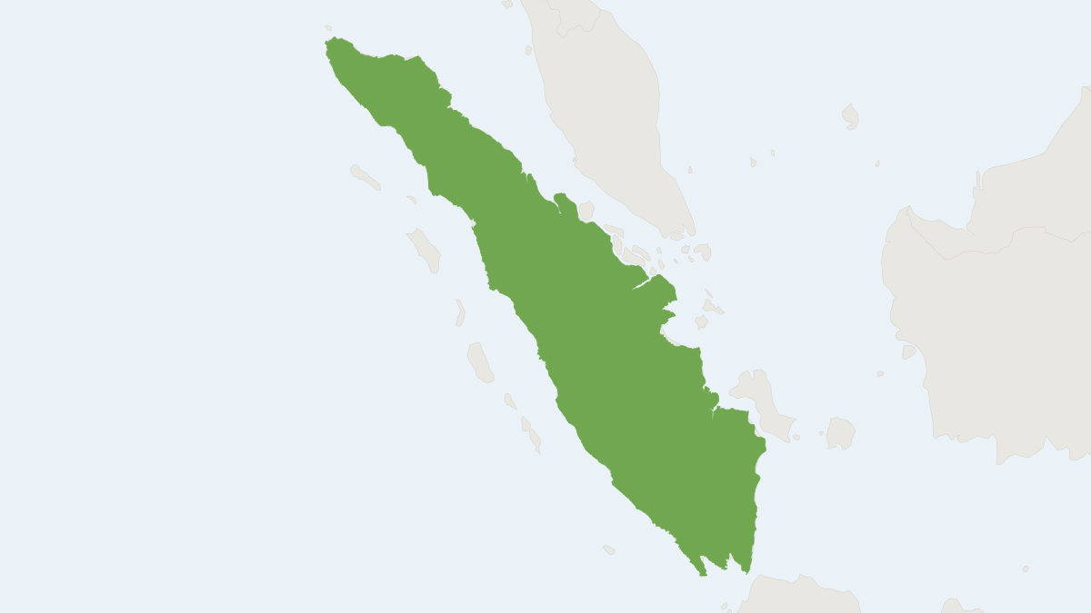 Range map of the Sumatran Porcupine (Hystrix sumatrae)