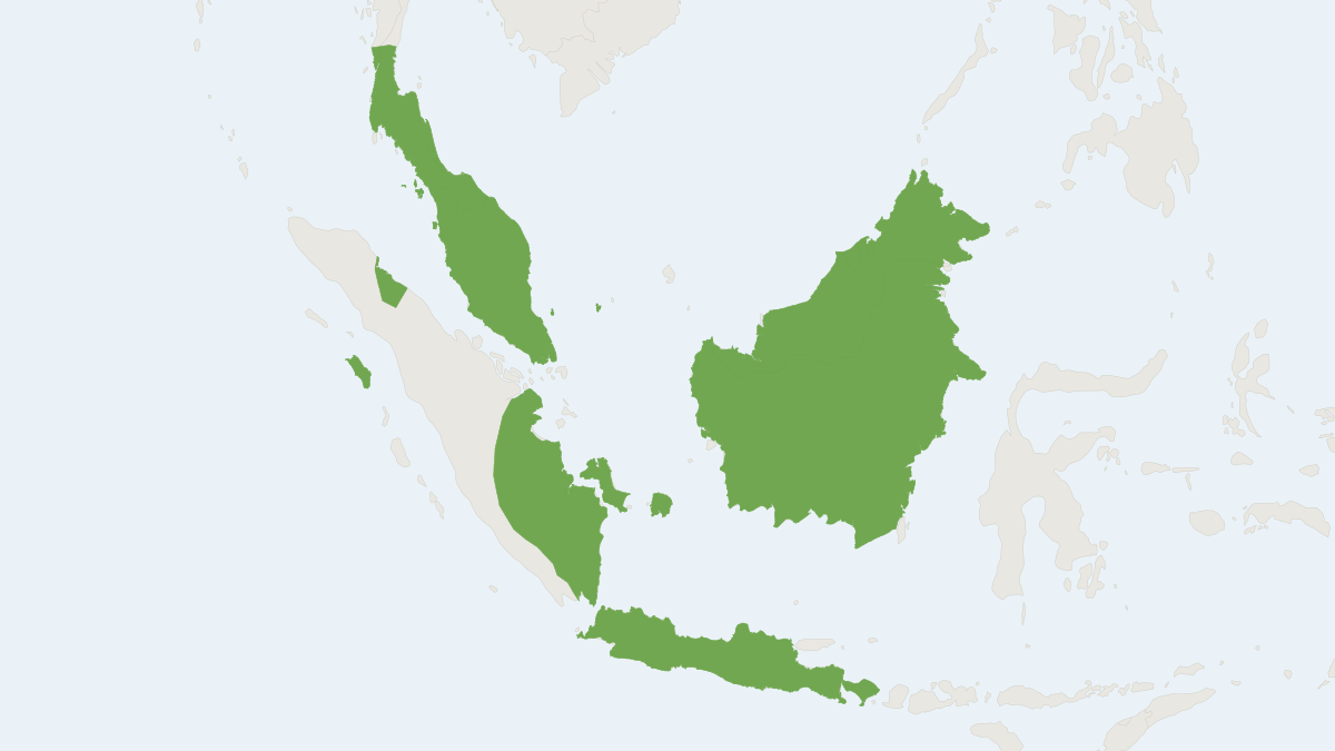 Range map of the Sundaic Arboreal Niviventer (Niviventer cremoriventer)