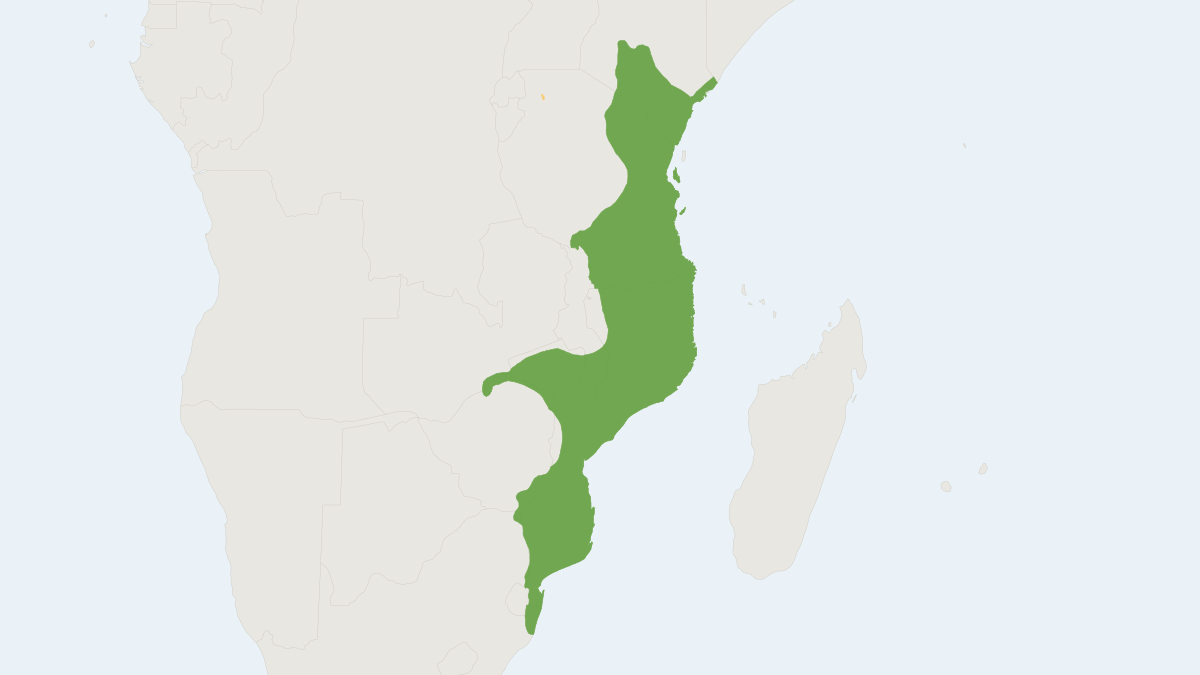 Range map of the Suni (Nesotragus moschatus)