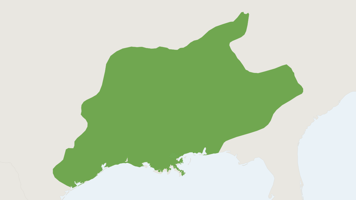 Range map of the Swamp Rabbit (Sylvilagus aquaticus)