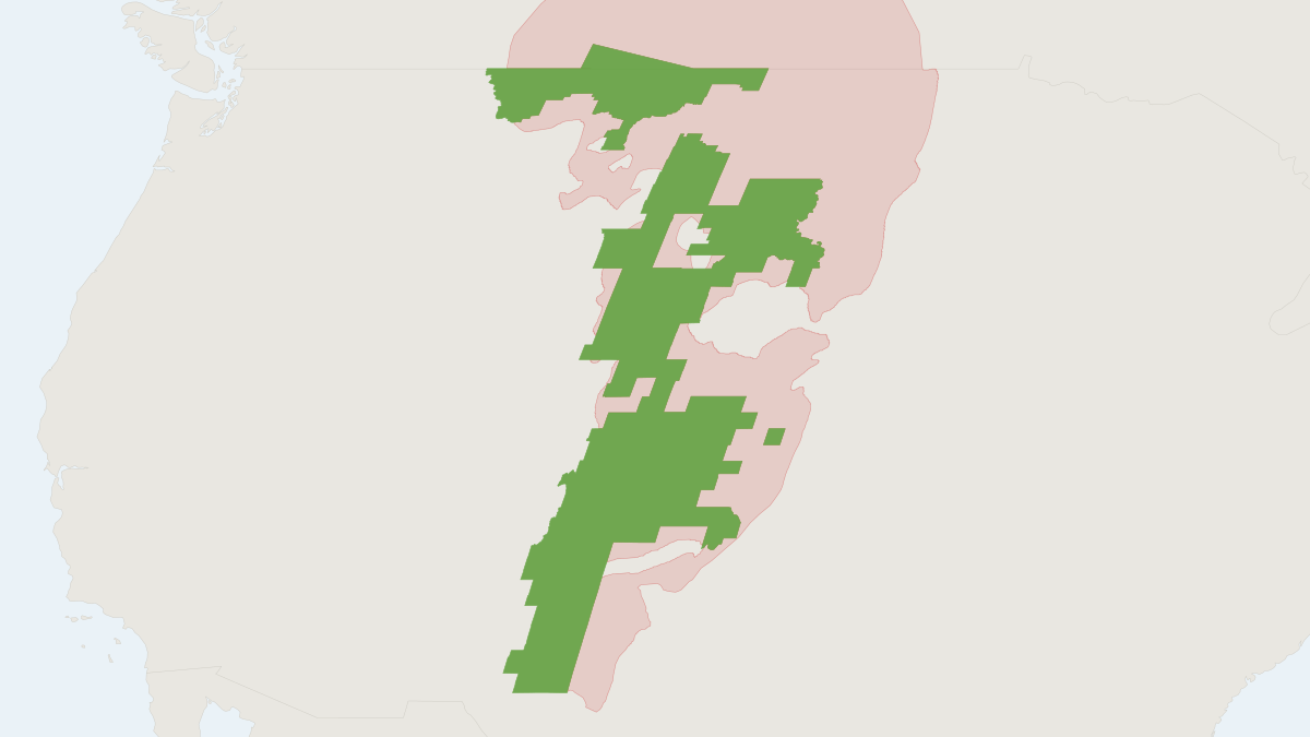 Range map of the Swift Fox (Vulpes velox)