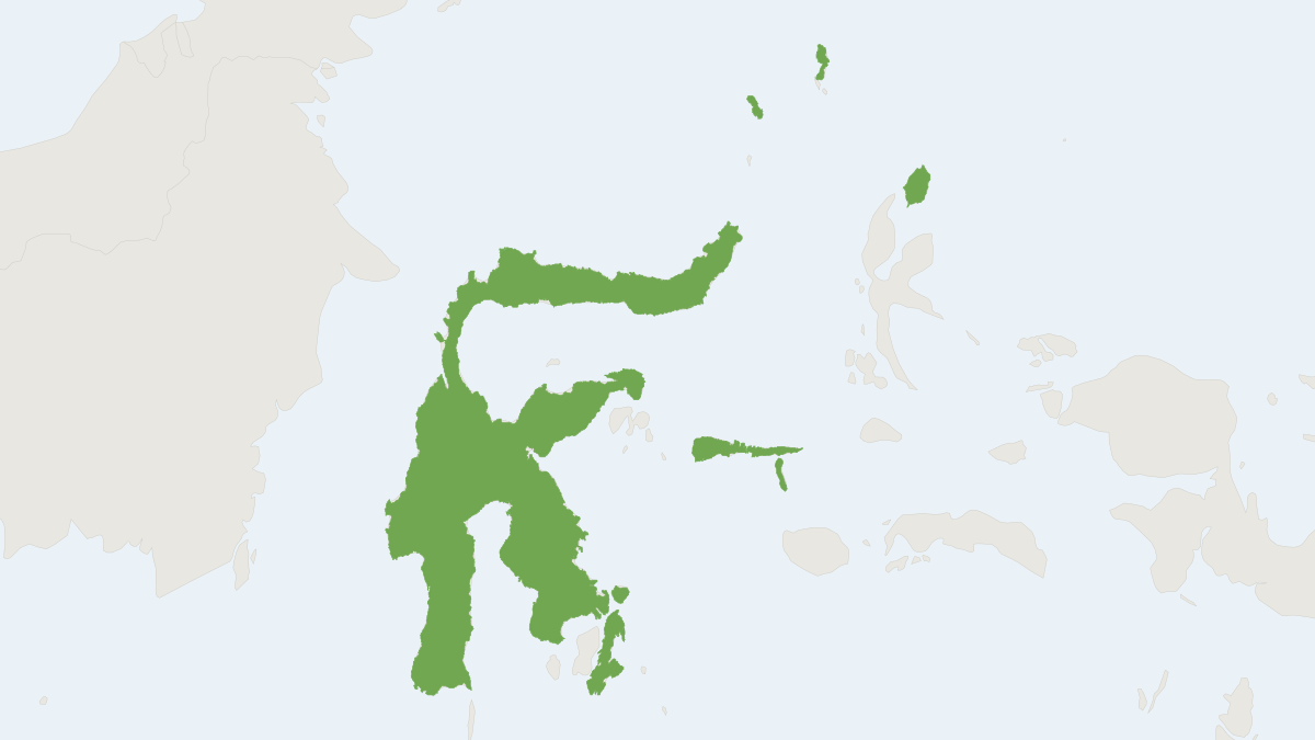 Range map of the Swift Fruit Bat (Thoopterus nigrescens)