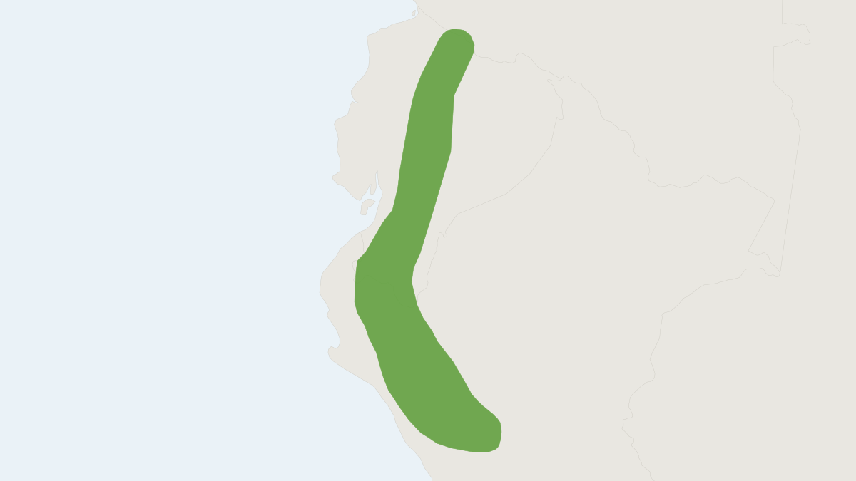 Range map of the Taczanowski's Oldfield Mouse (Thomasomys taczanowskii)