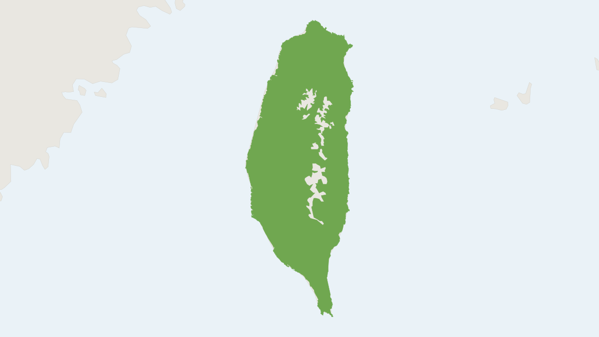 Range map of the Taiwan Field Mouse (Apodemus semotus) covering Taiwan
